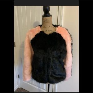 Two Tone Faux Fur Jacket